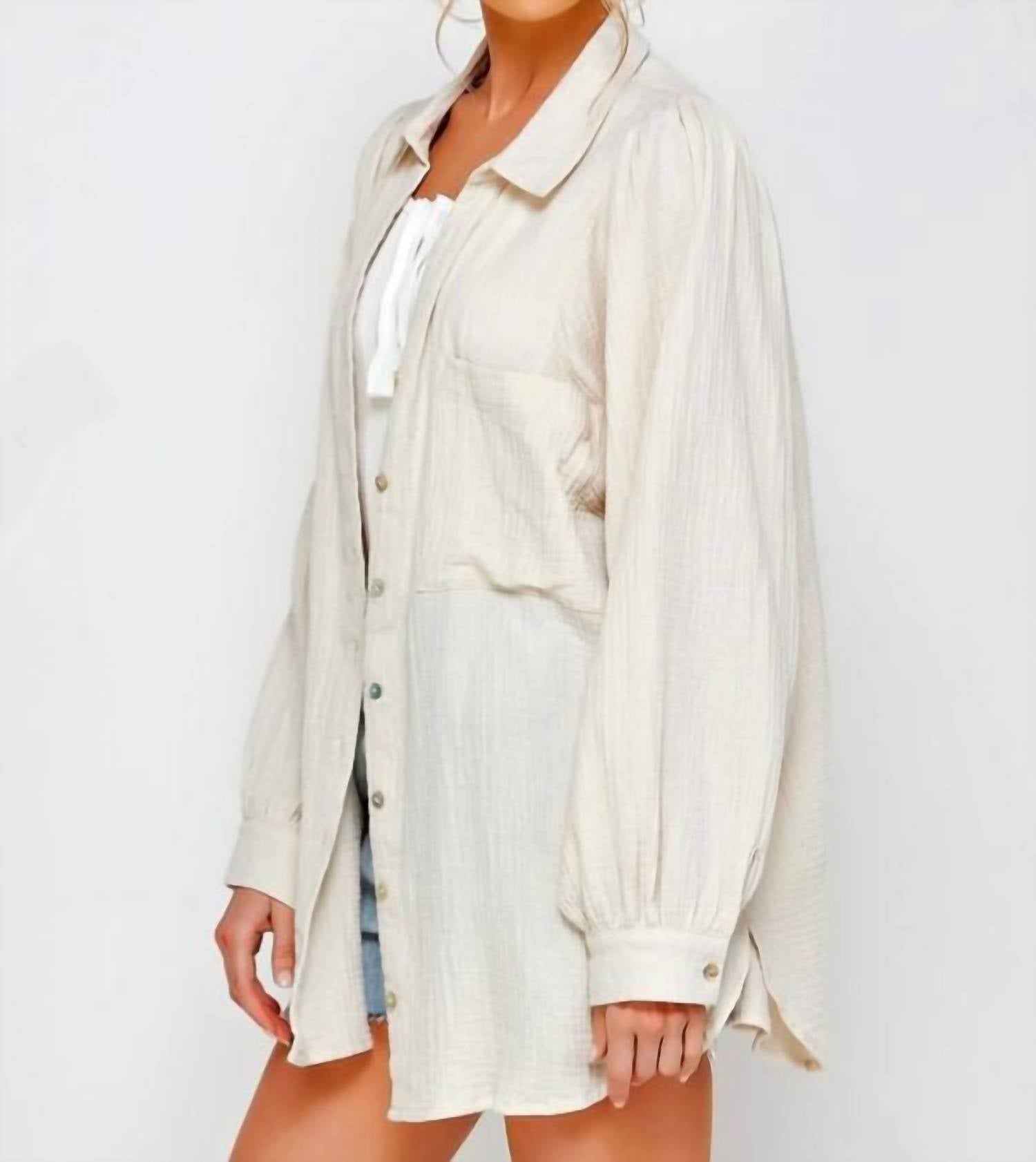 Sweet Generis - Dahlia Gauze Button Up Shirt - Plus