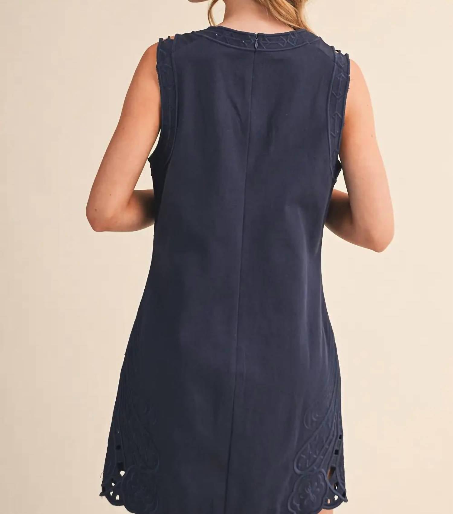 &Merci - Briar Embroidered Shift Cut Out Mini Dress