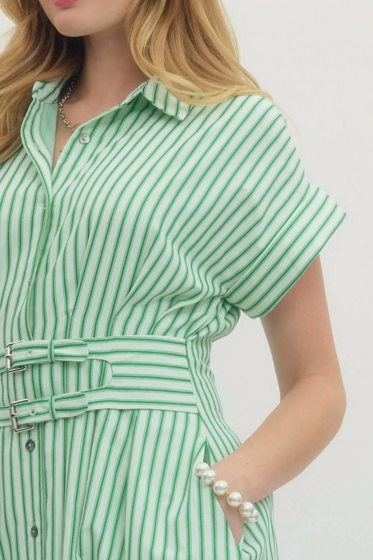 Entro - Shirley Striped Midi Dress