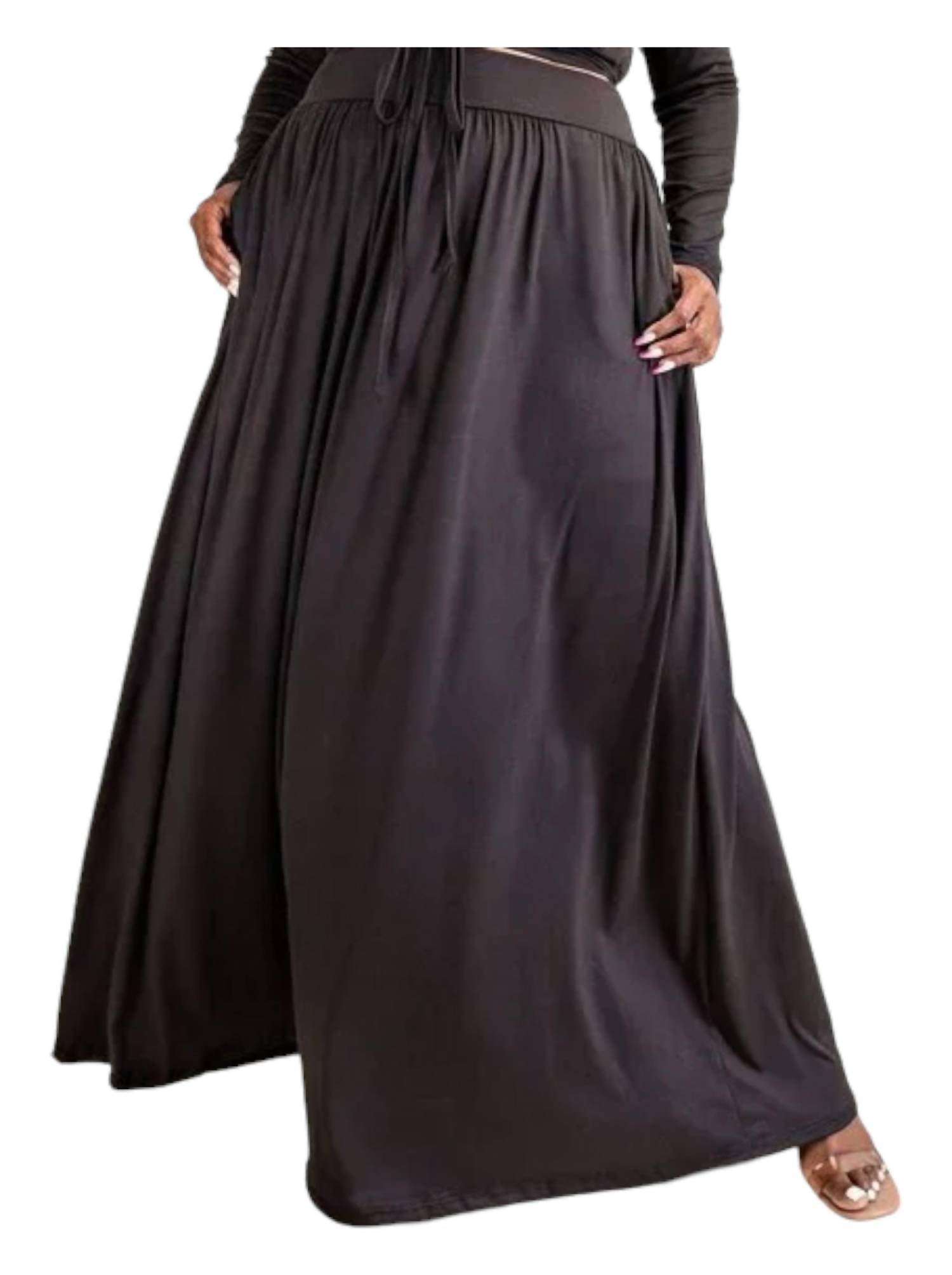 Curve Market - Two Piece Maxi Skirt Set - PLUS