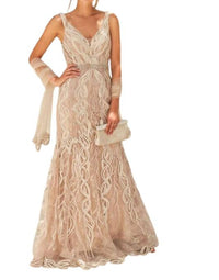 Montage By Mon Cheri - Square Back Lace Dress