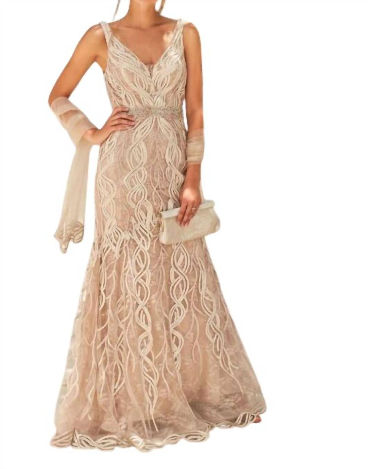 Montage By Mon Cheri - Square Back Lace Dress