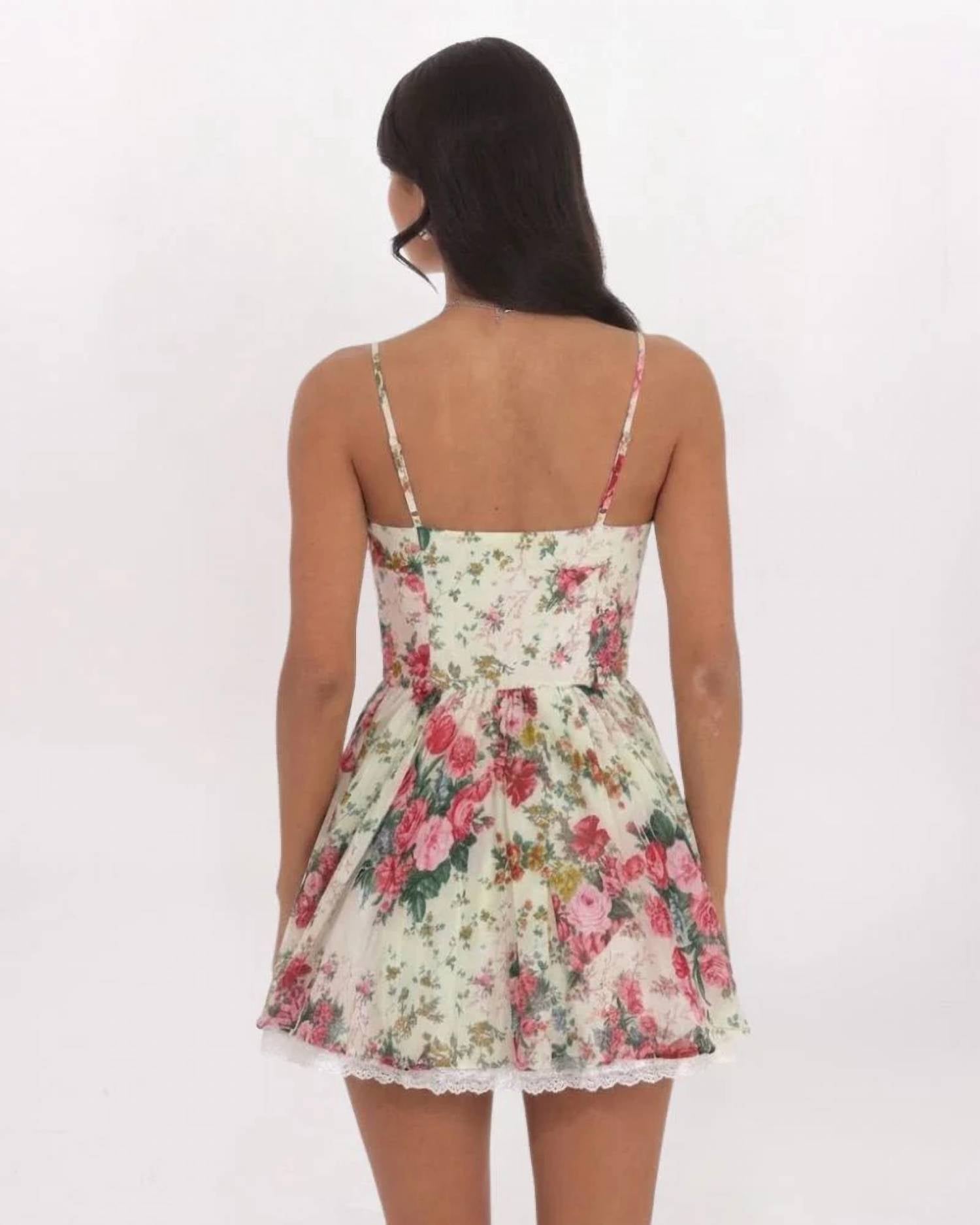 Sky To Moon - Floral Lace Underlay Dress