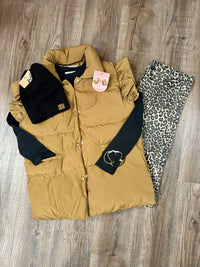 Bucketlist - Women's Ruffle Sleeve Crop Down Vest