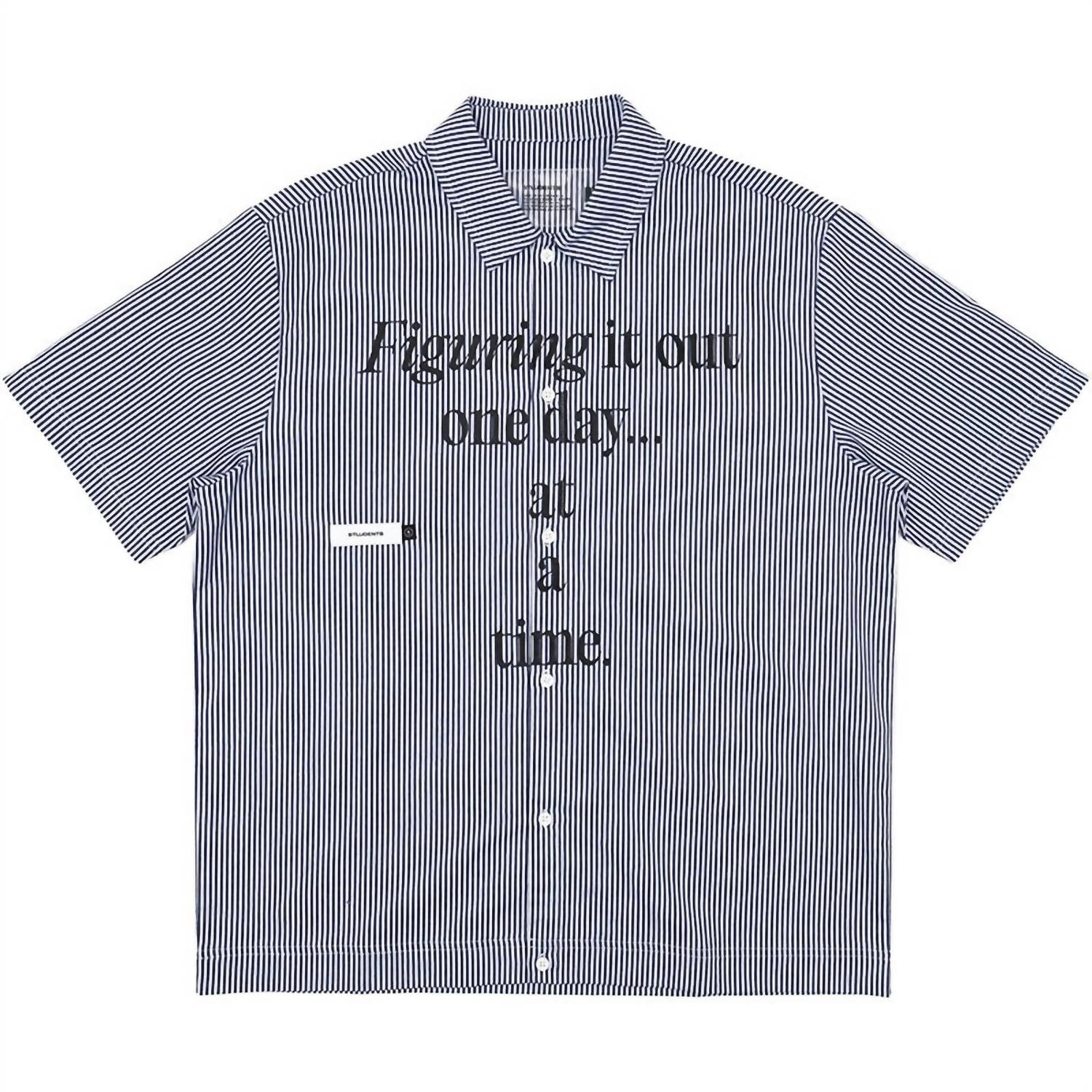 Students Golf - Reymon Short Sleeve Stripe Oxford Button-up Shirt