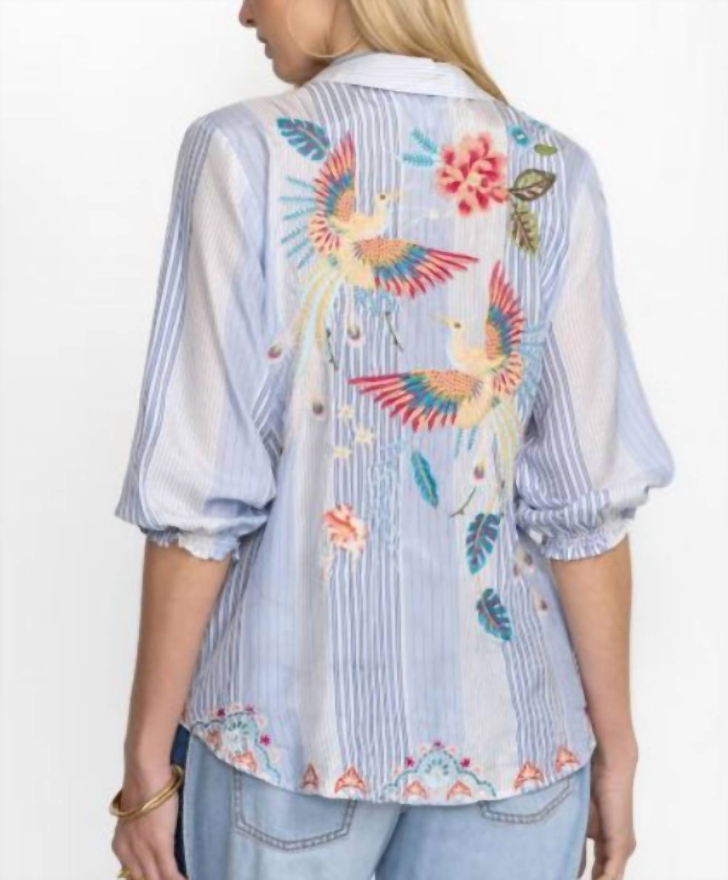 Johnny Was - Emika Relaxed Smocked Shirt
