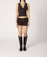 Nia - Renata Deep V-neck Top