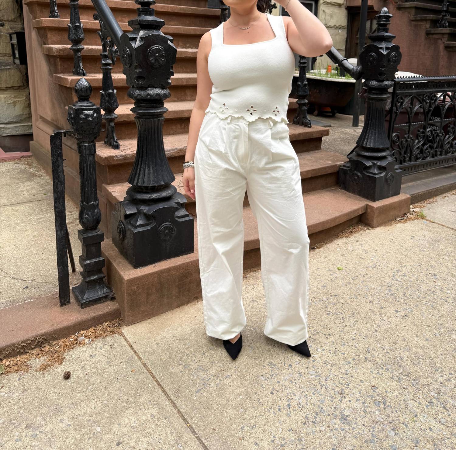 Et Clet - Women's Blanc Cotton Chino Pants