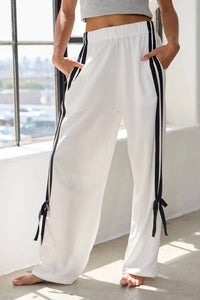 Bucketlist - On The Right Track Bow Stripe Pants