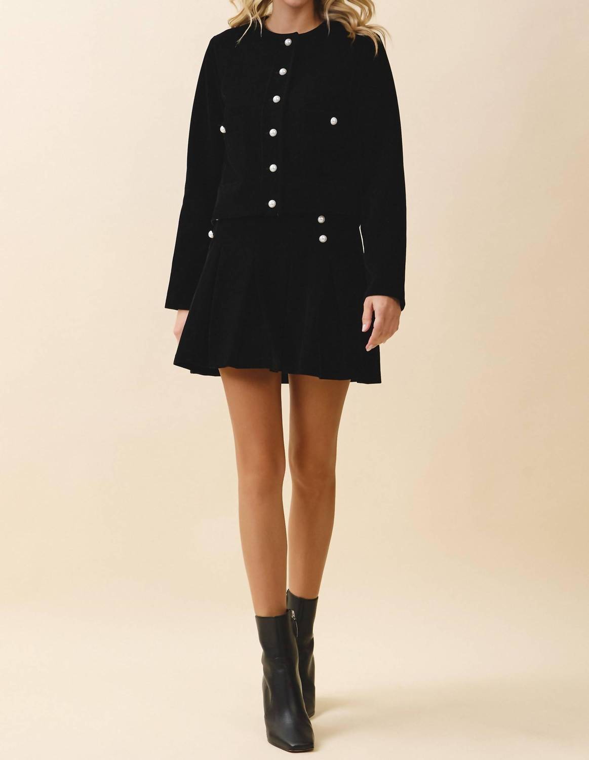 Tcec - Georgie Pearl Embellished Mini Skirt