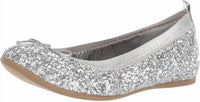 Nina Girls Esther Ballet Flat Shoes in silver chunky glitter - kids' shoe