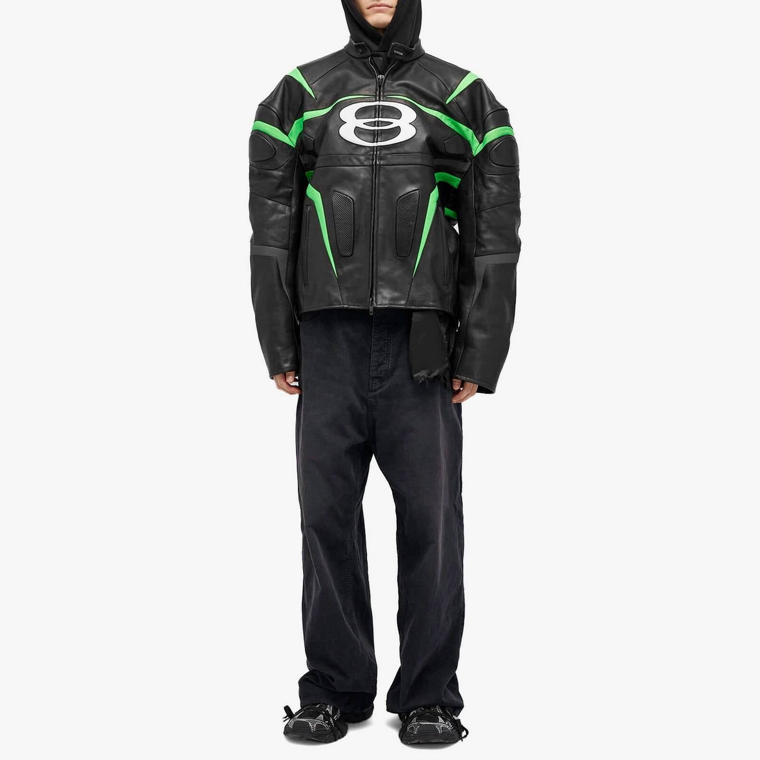 Balenciaga - Light Semi Shiny Leather Racer Jacket
