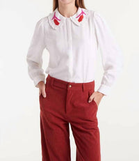 Compania Fantastica - Tulip Embroidered Collar Shirt