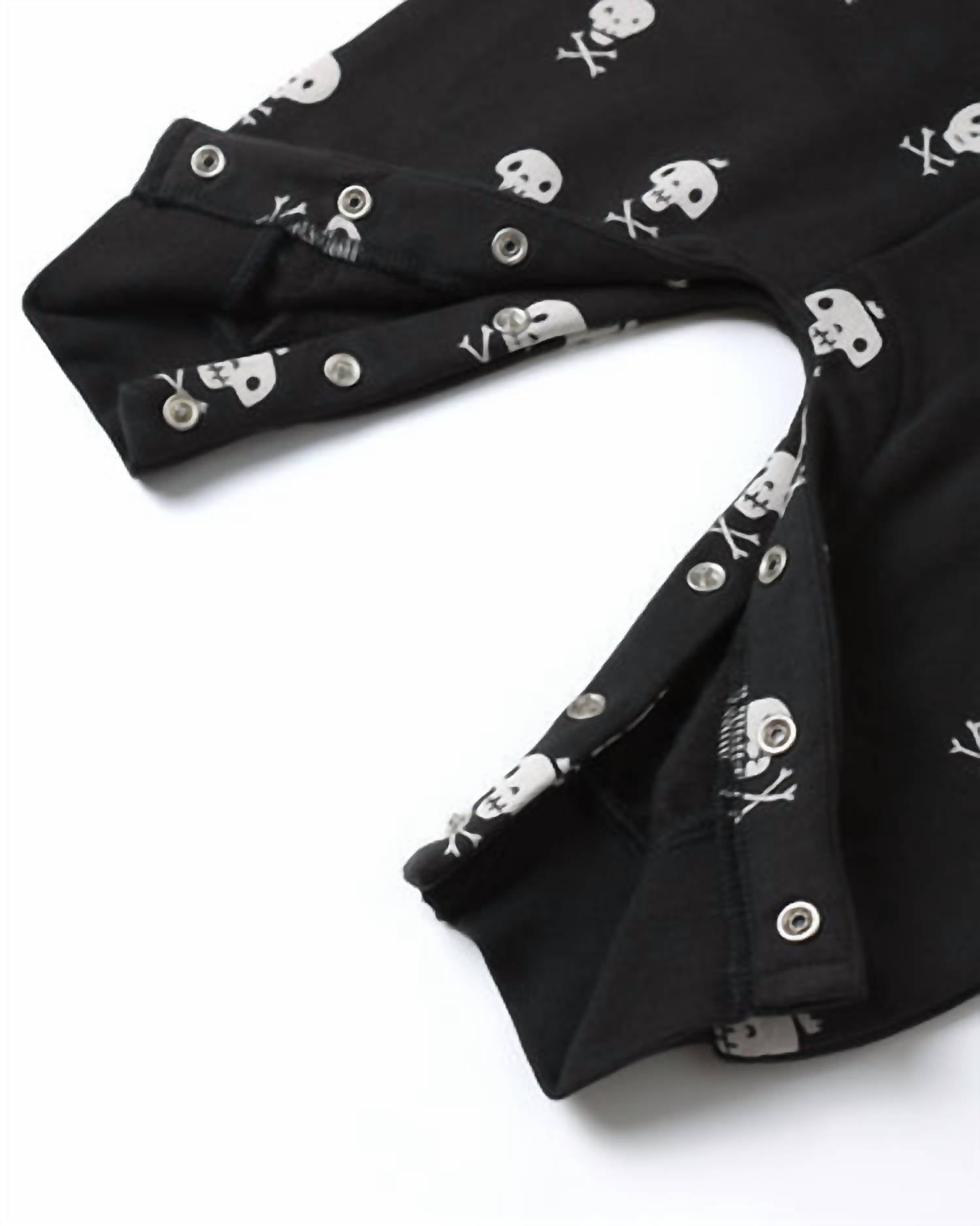 Quincy Mae Relaxed Fleece Jumpsuit in crossbones - kids' item - alternate view