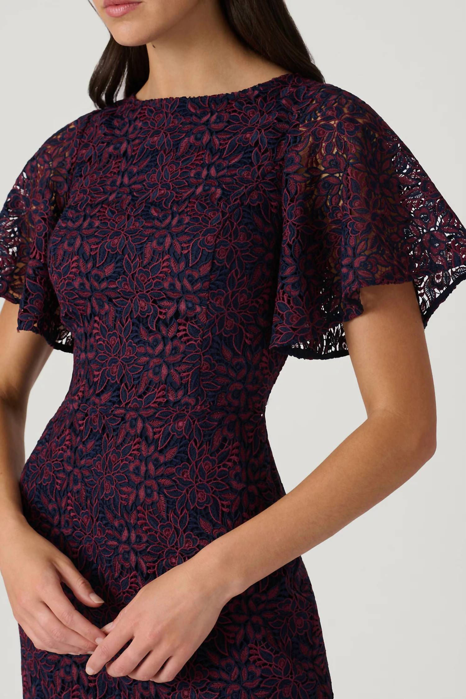 Shoshanna - Bess Two-toned Lace Cocktail Dress