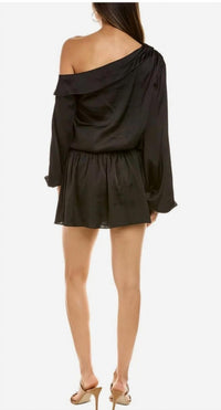 Ramy Brook - Timothy Satin Off Shoulder Blouson Mini Dress