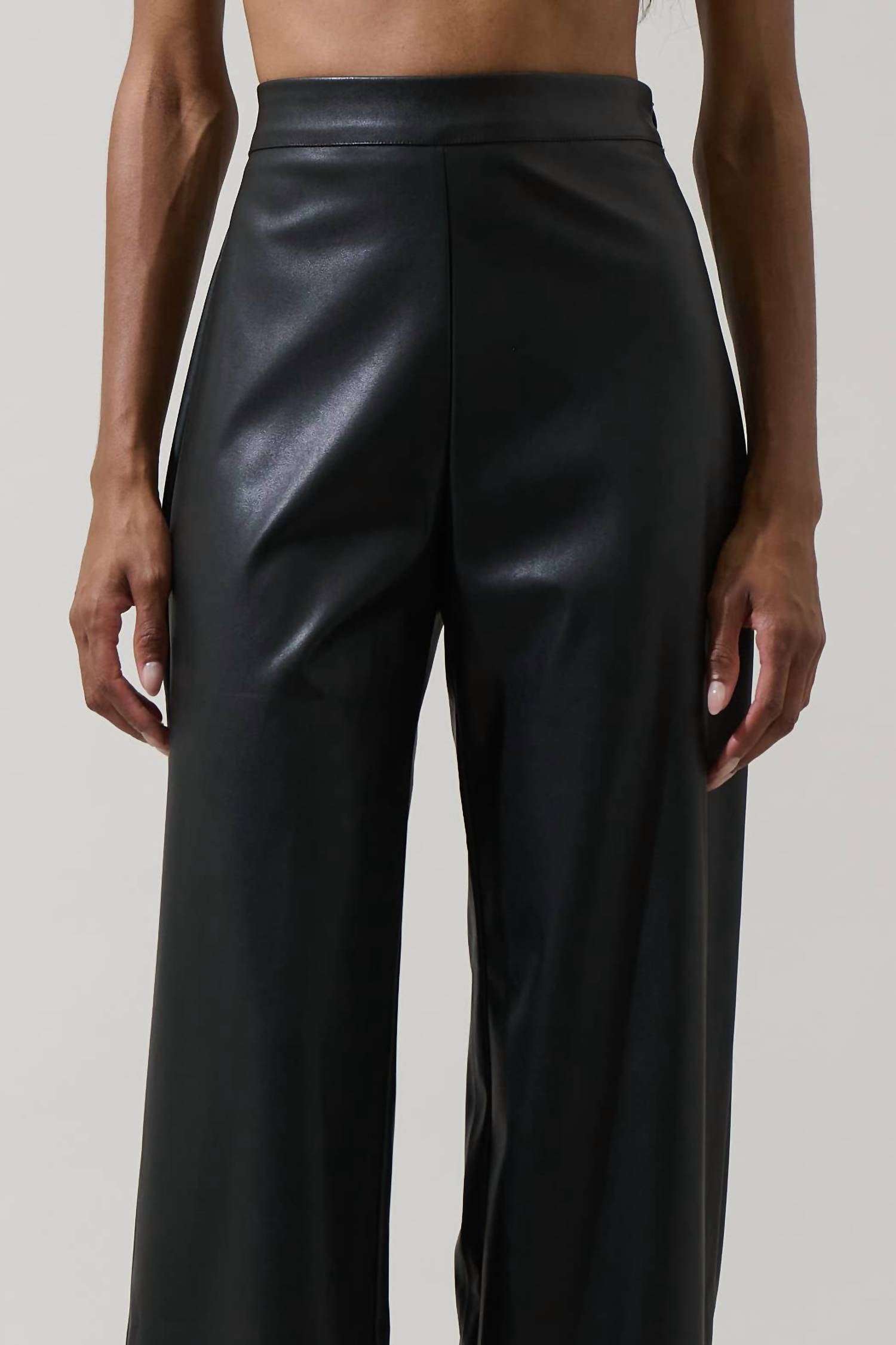Sugarlips - Anisa Leather Bern Wide-leg Pants