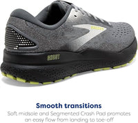 BROOKS Men's Ghost 16 Shoe in primer grey lime - men's sneaker - alternate view
