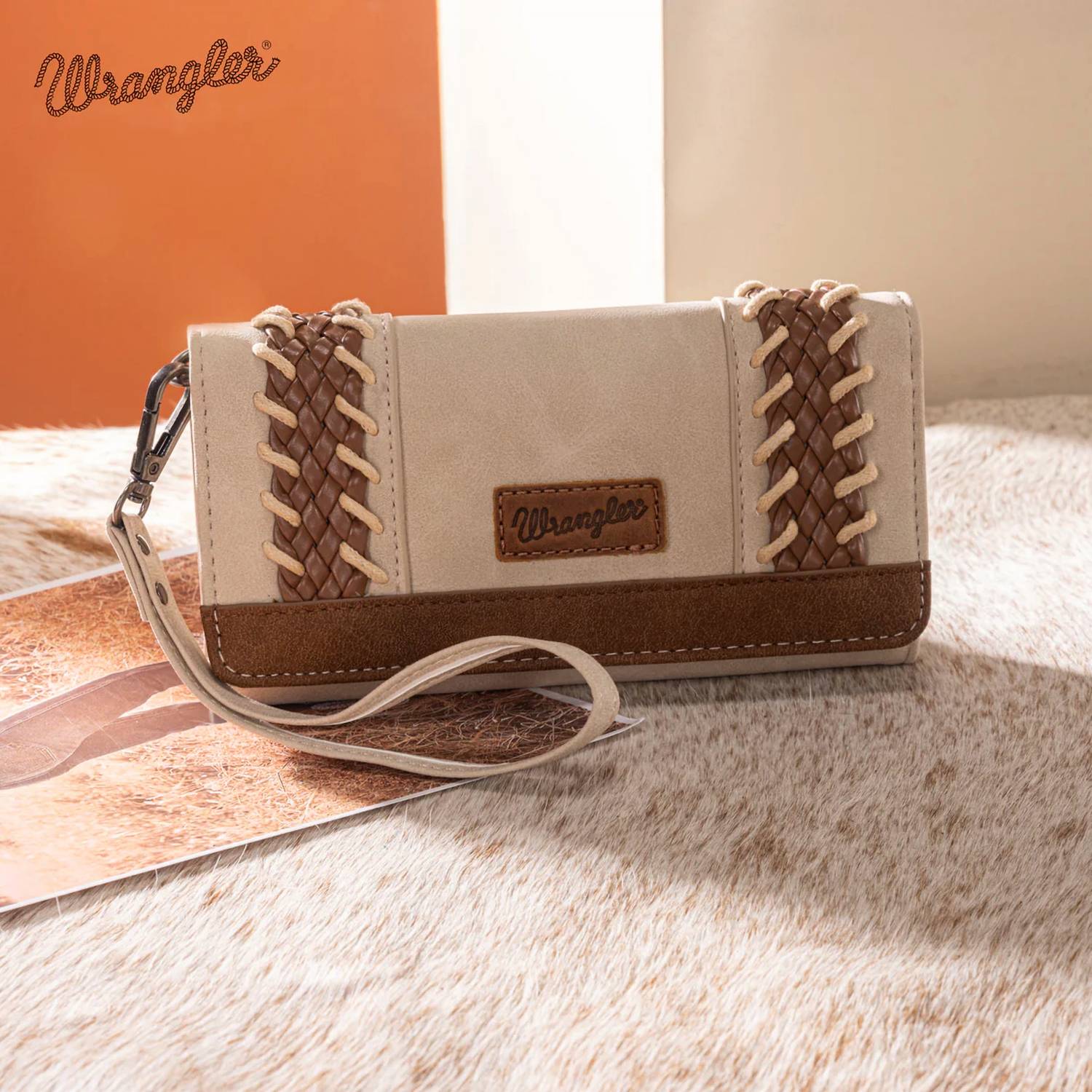 Wrangler Southwestern Print Wallet in beige - women's bag