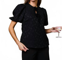 Mary Square - Ren Jacquard Puff Sleeve Top