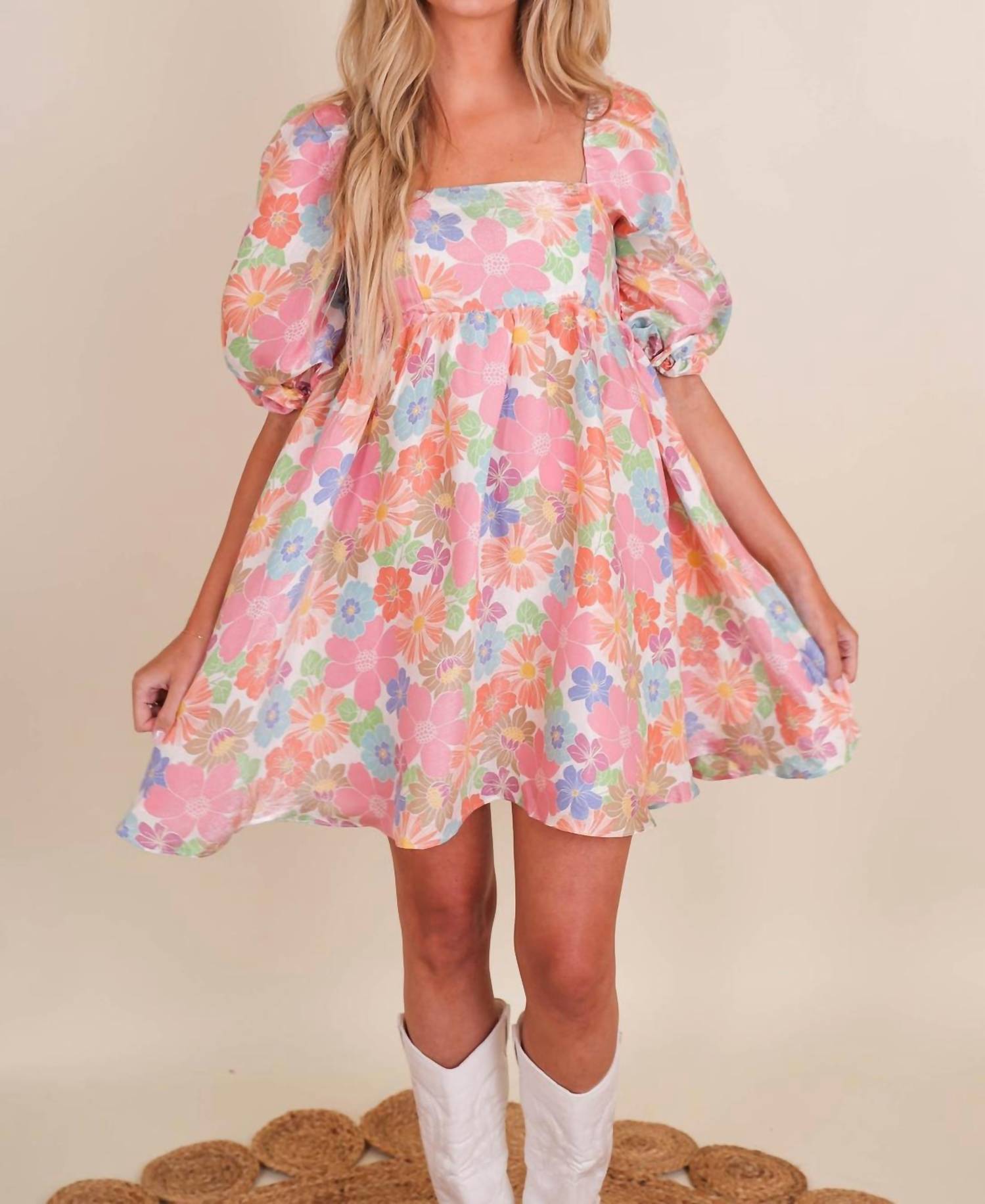 Storia - Wildflower Fields Babydoll Mini Dress