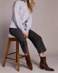TRIBAL Long Sleeve Mock Neck Sweater in marine - women's sweater - alternate view
