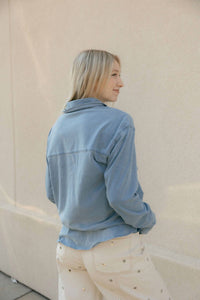 Z Supply - Reese Jersey Denim Button Up Top