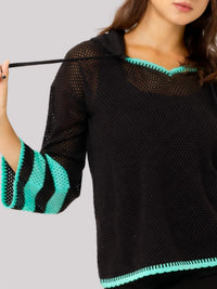 Angel Apparel - Crochet V-neck Hoodie