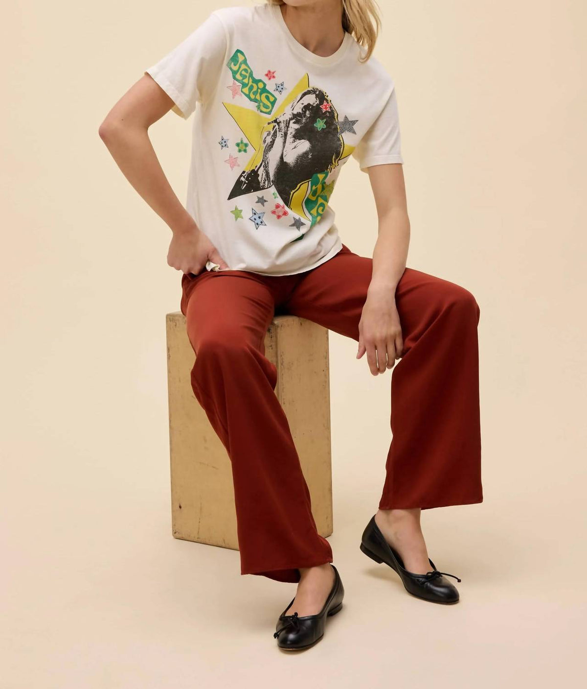 Daydreamer - Janis Joplin Scrapbook Art Boyfriend Tee