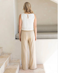 Angel Maternity - Blanche Maternity Herringbone Linen Pants