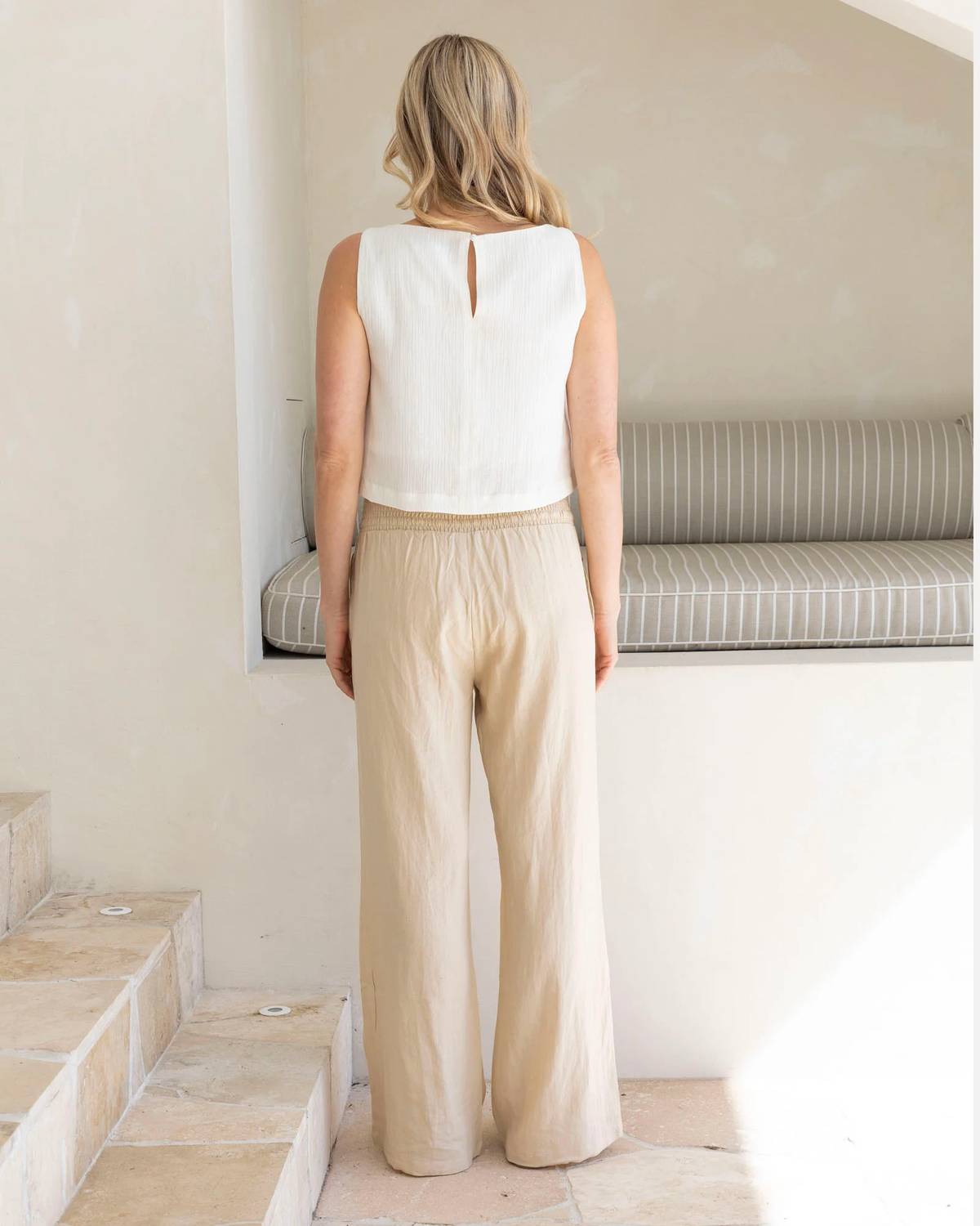 Angel Maternity - Blanche Maternity Herringbone Linen Pants