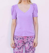 Puff Sleeve V-Neck Tee