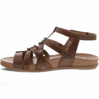 dansko Women's Jolene Glazed Kid Leather Sandal in tan - women's sandal