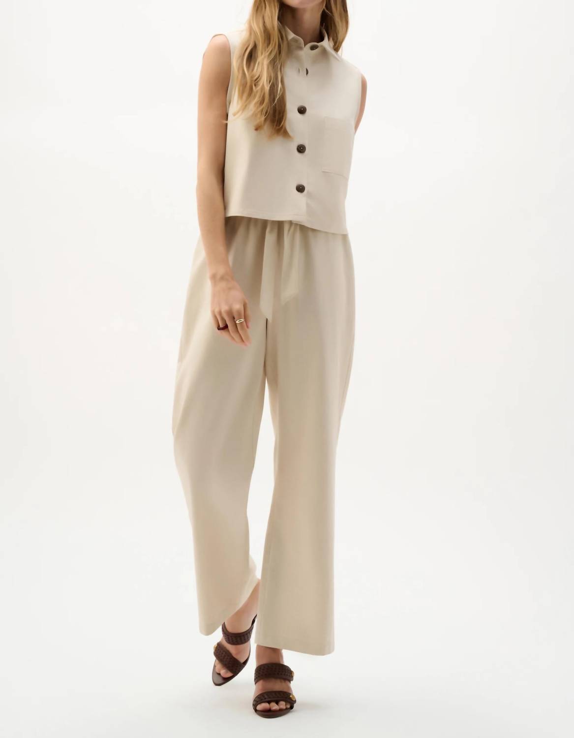 Joseph Ribkoff - Linen Woven Pull-on Wide Leg Pants