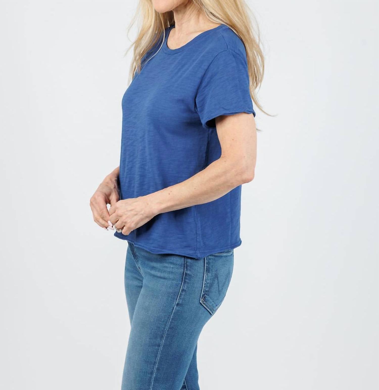 Elliott Lauren - Short Sleeve Tee With Rib Trim
