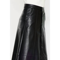 Kancan - High Rise Leather Midi Skirt