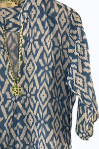 Dolma Women's Patterned Mini Dress in blue - women's dress - detail view