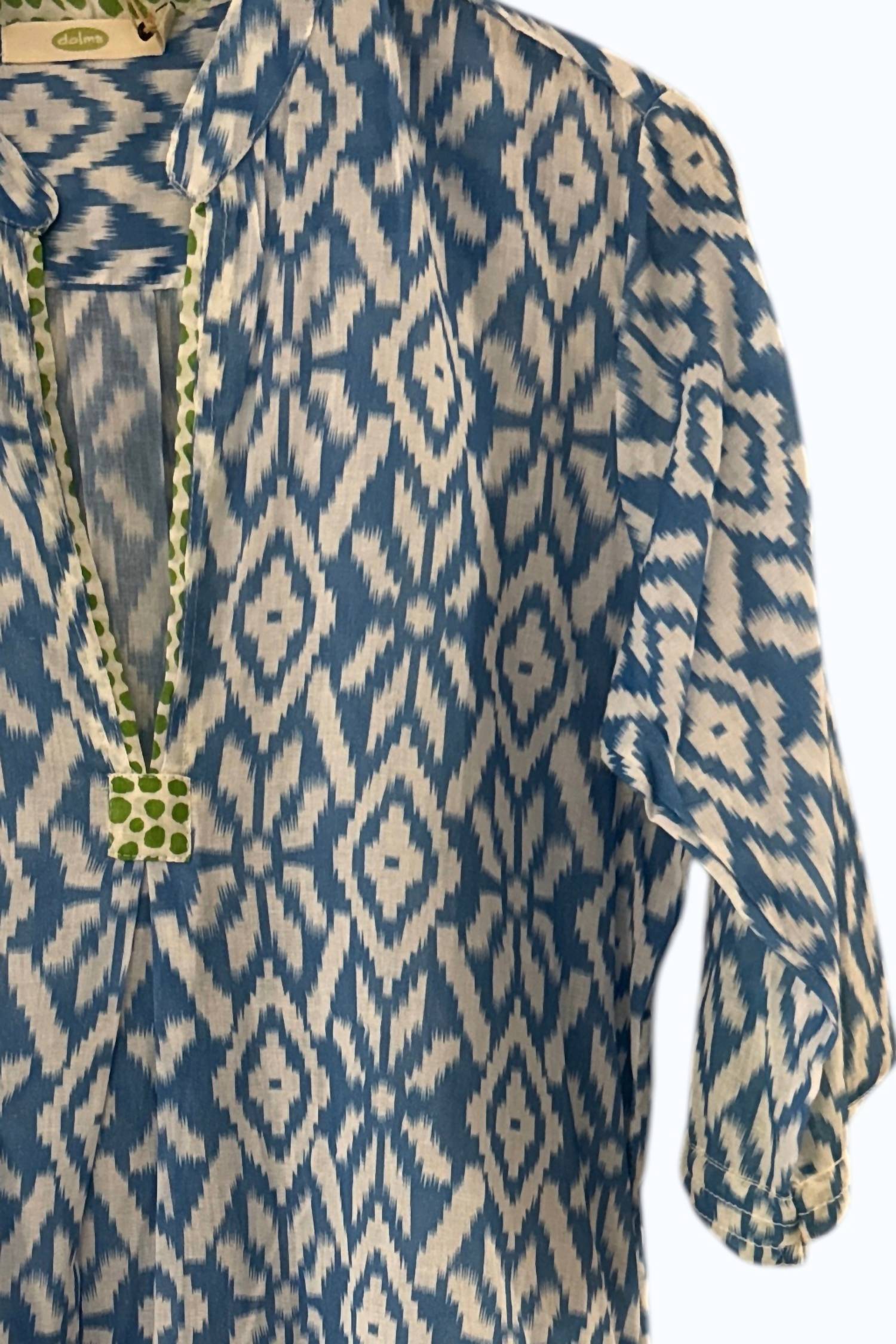 Dolma Women's Patterned Mini Dress in blue - women's dress - detail view