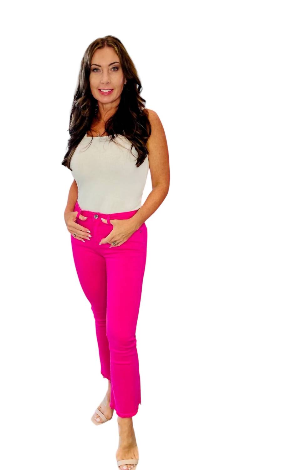 Q2 - Flare Jeans With Raw Edge Hem