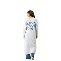 KERRI ROSENTHAL Super Duper Love On Repeat Duster in heather gray - women's cardigan - alternate view