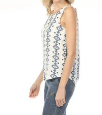 Charlie B - Printed Sleeveless Rounded Hem Top