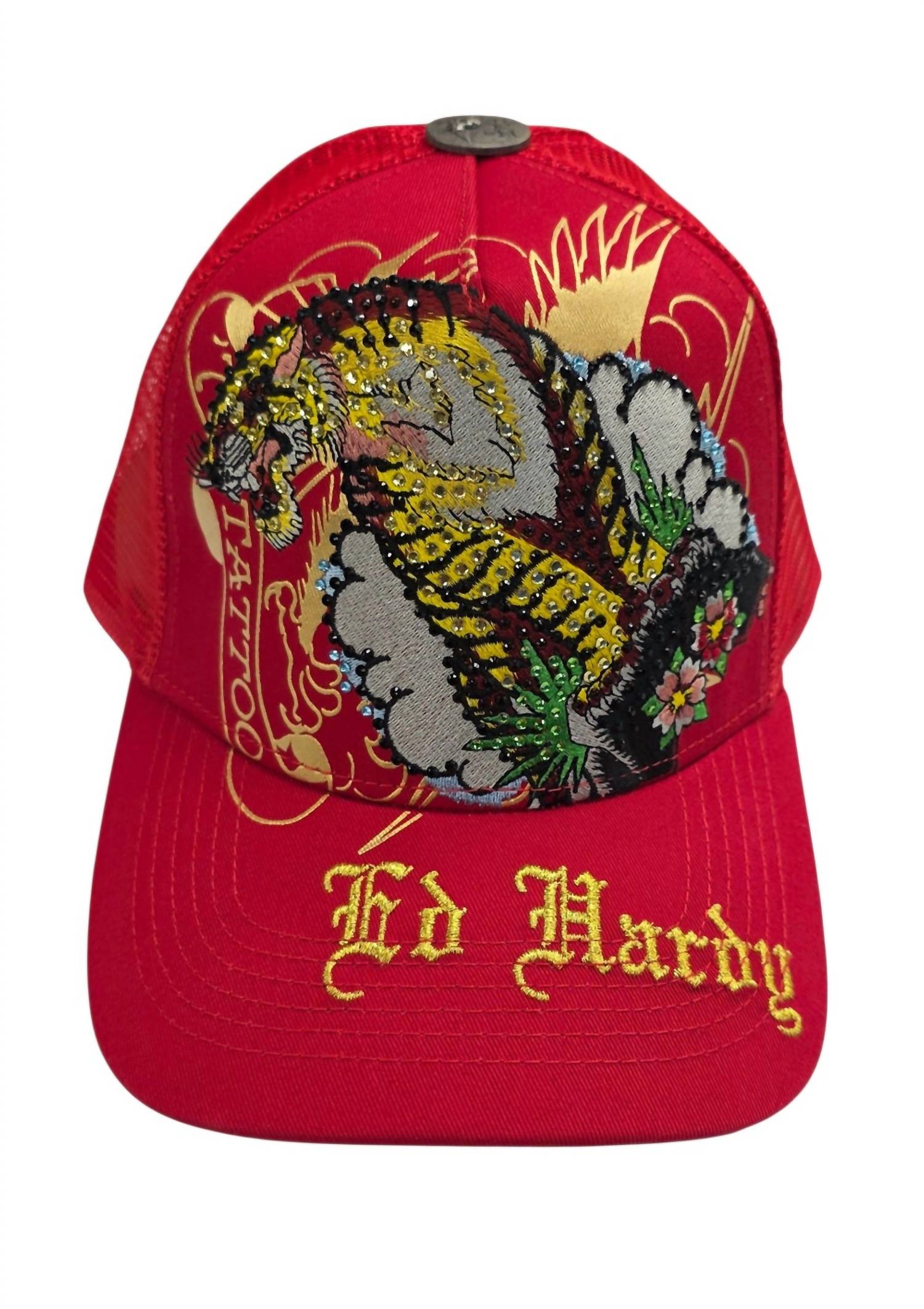Ed Hardy - Men's Tiger Mountain Trucker Rhinestone Hat