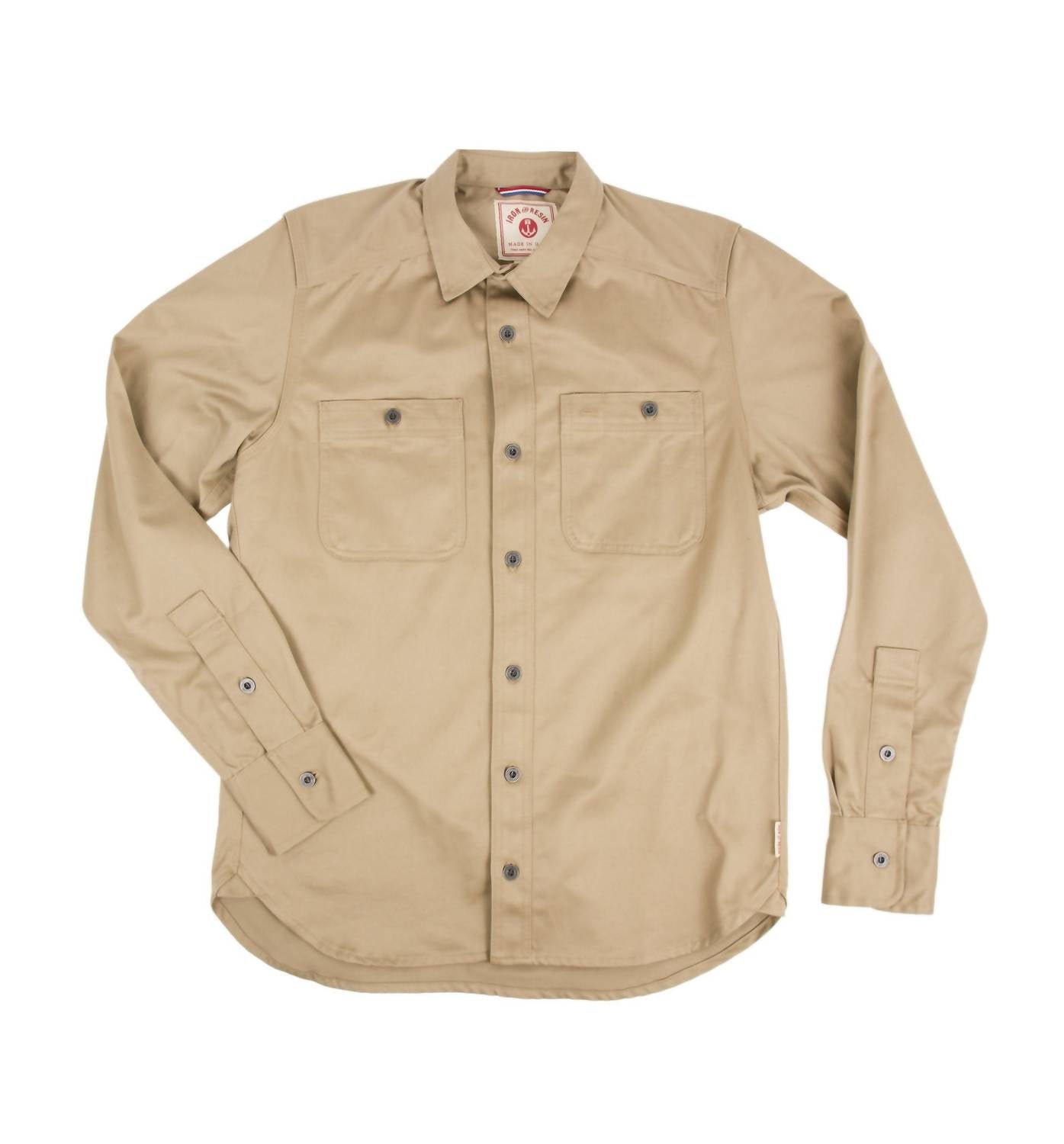 Iron & Resin Men's Workshop Shirt in khaki - men's shirt