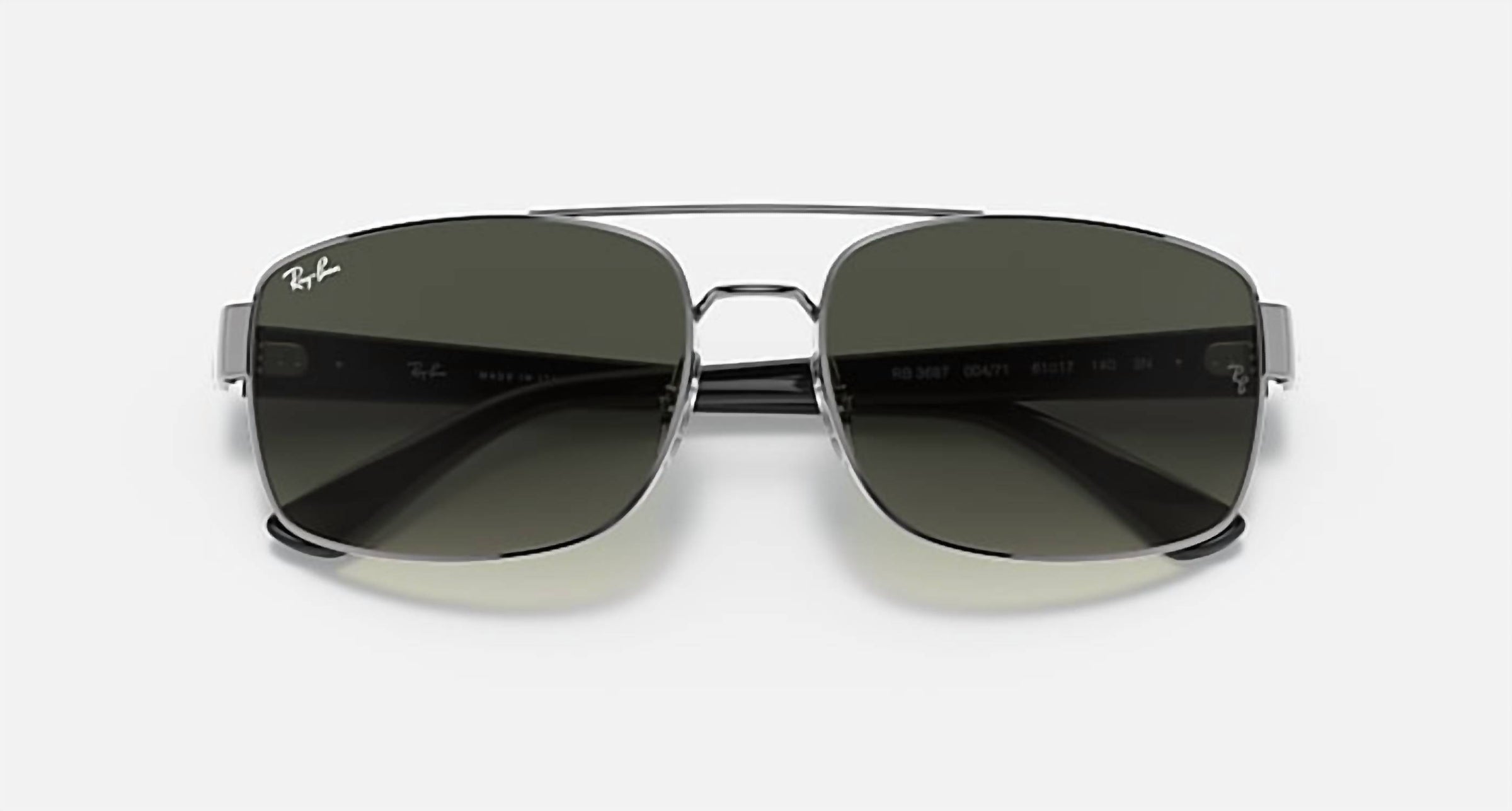 Ray Ban - Men's Orb3687 Gunmetal Frame Polarized Sunglasses