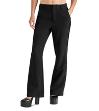 STEVE MADDEN Waverly Sequin Stripe Kick Flare Pants in black - women's pants