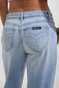 ROLLA'S Heidi Low Straight Leg Jeans in blue - women's jeans - view 4