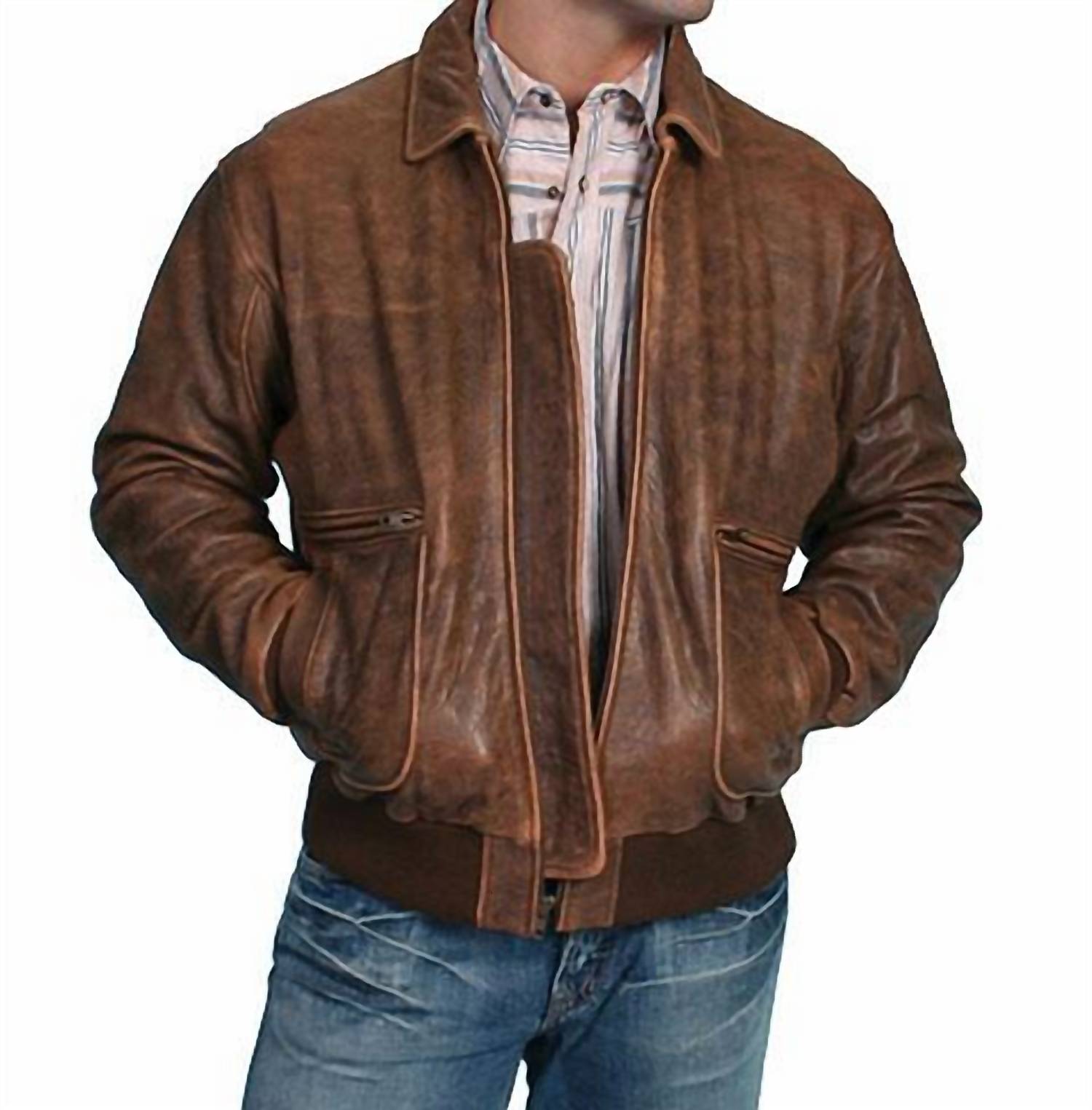 Scully - Squadron Leather Bomber Jacket