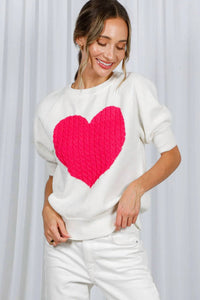 Vine & Love - Cable Heart Knitted Sweater