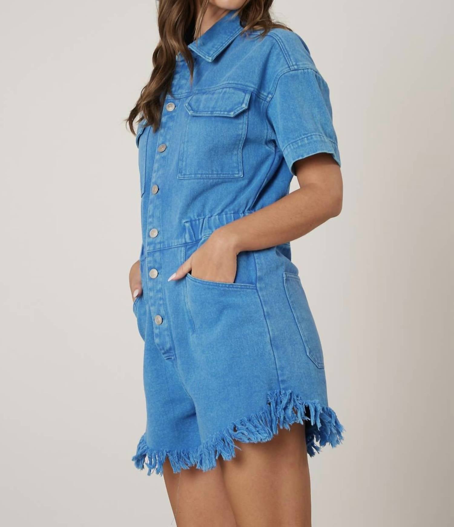 Peach Love - Washed Romper