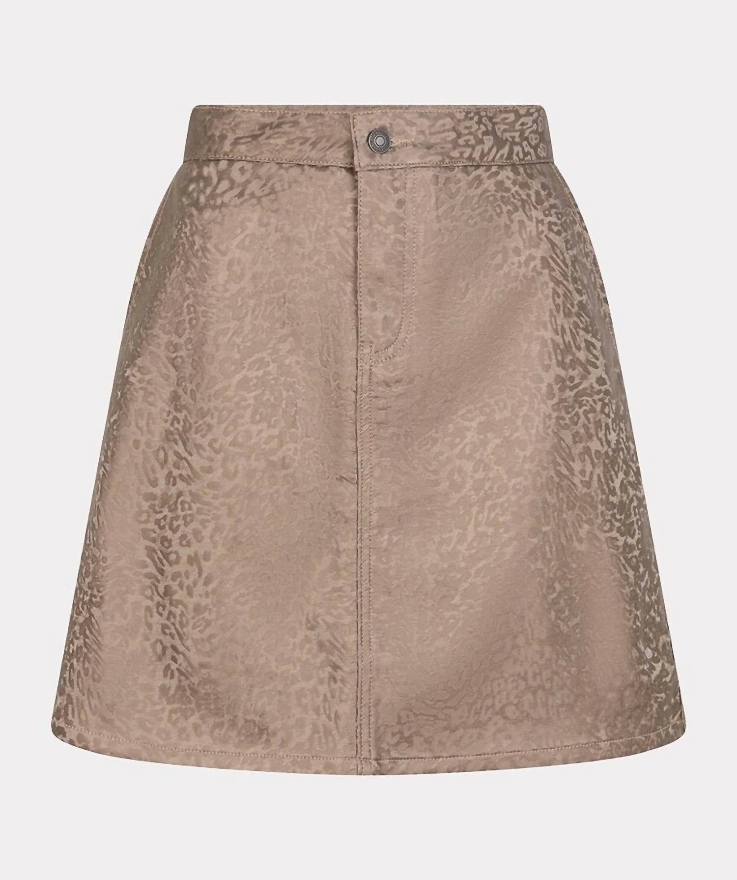 ESQUALO Fancy Animal Leather Skirt in gold - women's skirt - alternate view